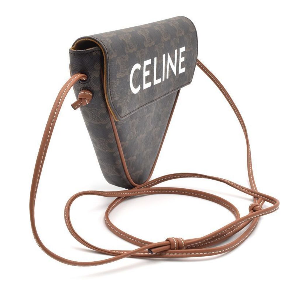 Celine Triangle Calfskin Triomphe Shoulder Bag Tan - image 2